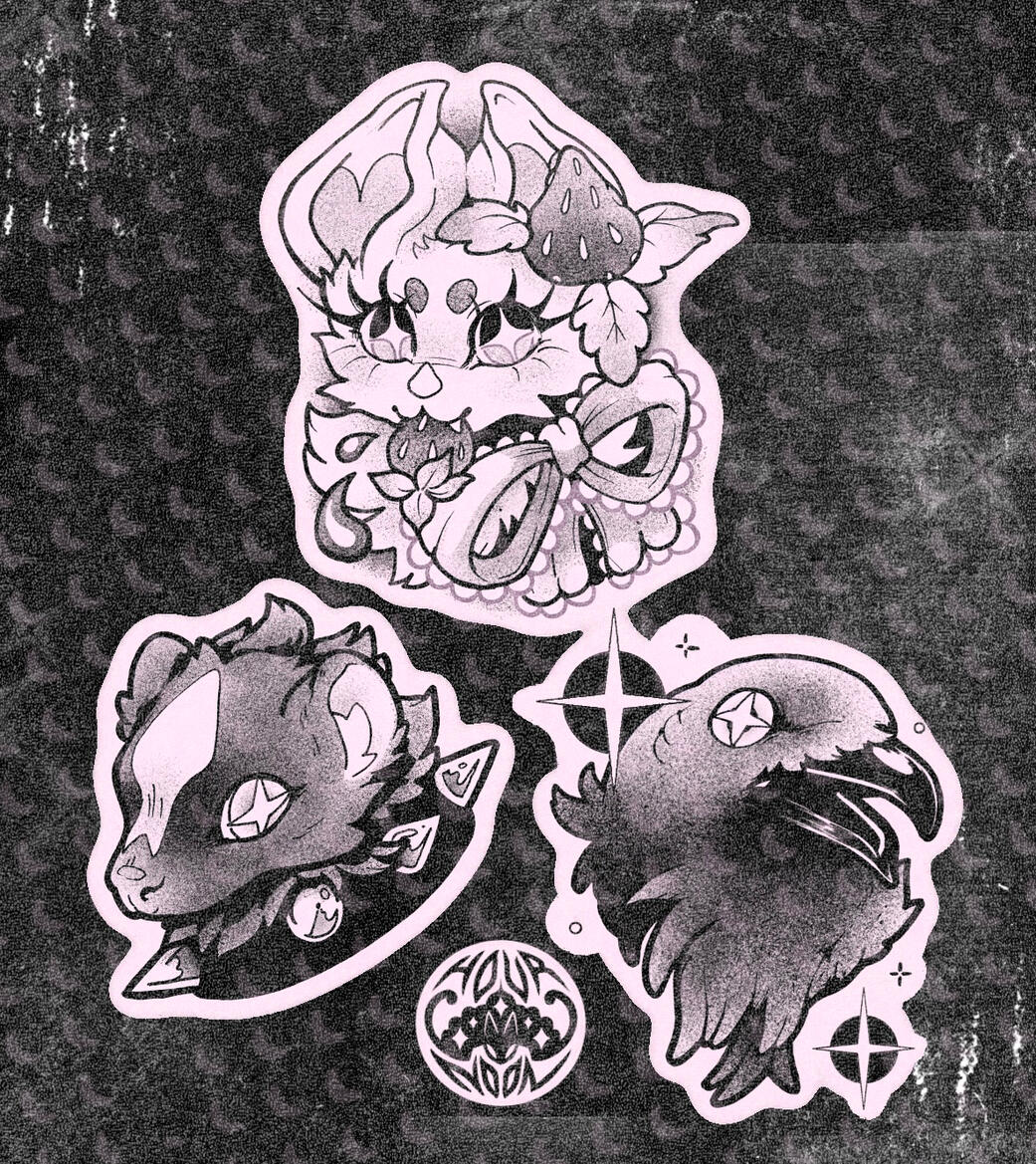 PUNK SKUNK ✦ STRAWBERRY BAT ✦ CROW - $200-300